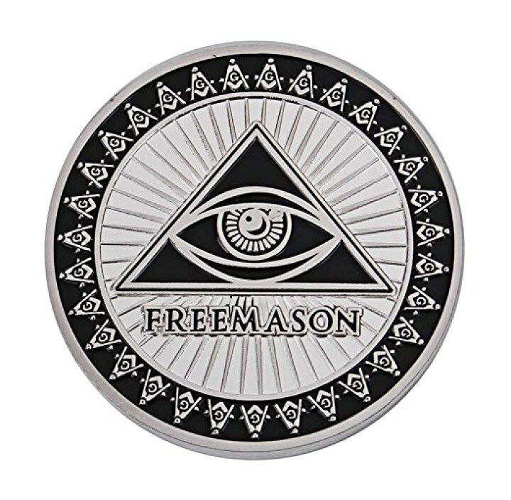 楽天市場 秘密結社 フリーメイソン コイン Freemasonry 保存用 記念 シルバー スリーセブン