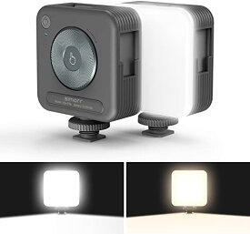 LEDビデオライト 撮影用ライト 小型ledライト 96ビーズ 2700k-6500k 色温度調整可能 iPhone/DJI Osmo Pocket/Hero8/Canon/Nikon/Sonyカメラ用(グレー) -
