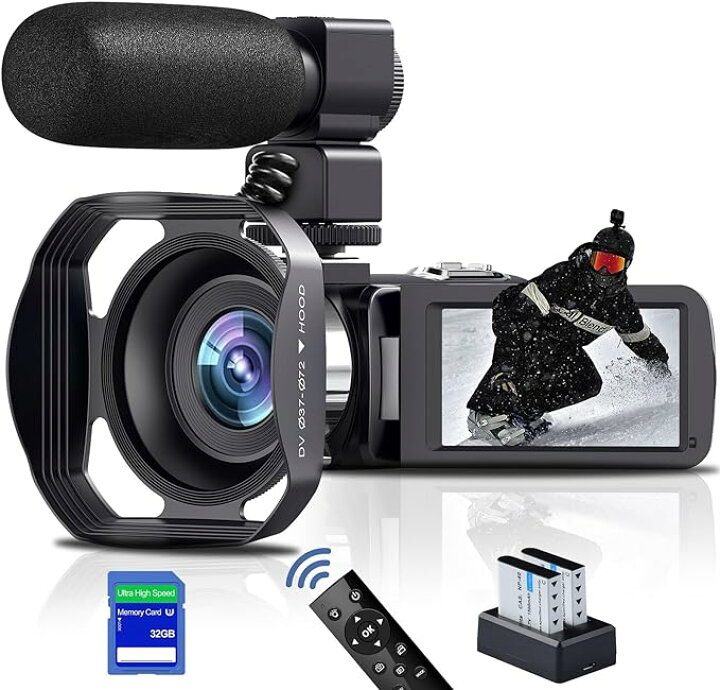 楽天市場】ビデオカメラ 5K WIFI機能 外付けマイクをサポート YouTube  