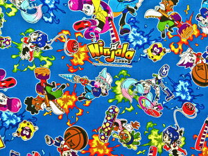 キャラクター 生地 カットクロス ニンジャラ 100cm x 約110cm 【オックス/コットン100%】 2023年の入園用 入学用最新柄 テレビ東京系で絶賛放映中 忍者の子孫が「ニンジャガム」を食べてニンジ