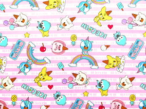 【送料無料】キャラクター 生地 iii あいすくりん 【オックス/コットン100%】 2022年の入園用 入学用最新柄 BlueSealのアイスクリン15種がかわいいCGアニメになりました。キャラクター生地 布
