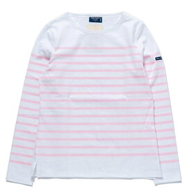 SAINT JAMES セントジェームス 9282 NAVAL FEMME ナバル レディース バスクシャツ 長袖Tシャツ ボートネック 長袖 綿100％ ブランド ボーダー ロゴ T38 T40 T42 ピンク