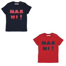 MARNI KIDS マルニ キッズ ロゴTシャツ ベビー M00916M00HZ 1歳 2歳 お洒落 ロゴ 子供服 赤 紺 レッド ネイビー