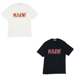 MARNI KIDS マルニ キッズ Tシャツ 半袖 丸首 クルーネック M00921M00NE 大人もOK 12歳 14歳 黒 白 ロゴ