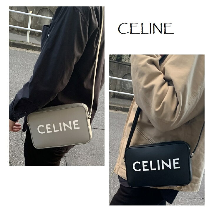 楽天市場 Celine セリーヌ dot Celineプリント ミディアム メッセンジャーバッグ スムースカーフスキン ロゴ メンズ レディース ユニセックス ショルダーバッグ ブランド ブラック ペールグレー Tree Bis セレクト