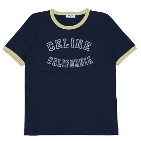 CELINE セリーヌ X17H671Q カリフォルニア70'STシャツコットンジャージー Tシャツ レディース 半そで お洒落 ロゴ