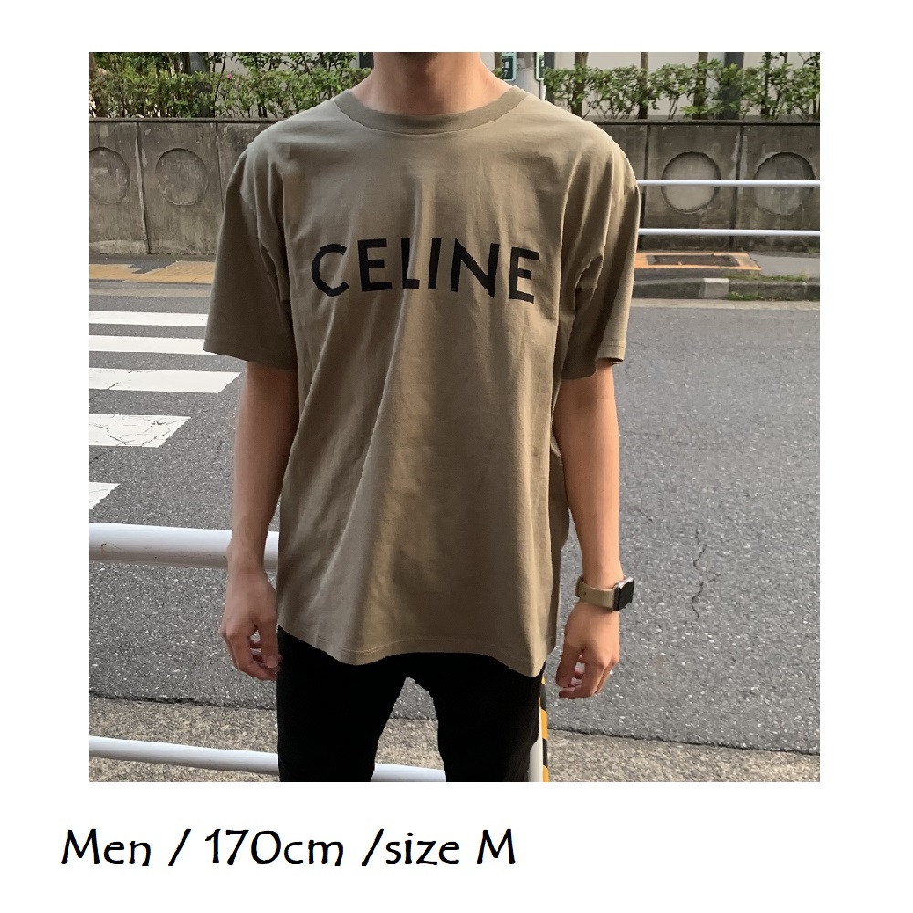 海外輸入 CELINE Tシャツ トップス ルーズTシャツ ロゴ ホワイト