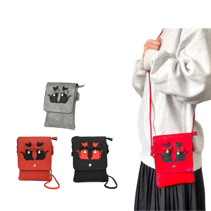 楽天市場】【サンモト】猫 パッチワーク ショルダーバッグ レディース  