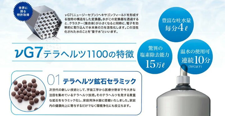 楽天市場】【代引不可】νG7テラヘルツウォーター テラヘルツ1100(浄水 