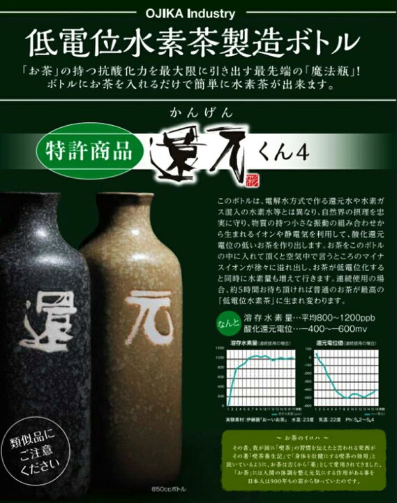 楽天市場】低電位水素茶製造ボトル「還元くん4」【還・元】単品1本 