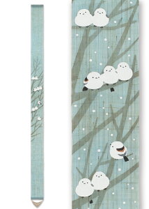 細タペストリー シマエナガ 和モダン 冬 タぺストリー 麻 プレゼント 39送料無料