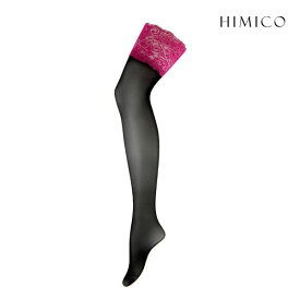 【メール便(6)】 HIMICO ガーターストッキング 日本製 レース付き つま先切り替えなし ヌードトゥ 単品 レディース trelinge 全6色 M-L-L-LL