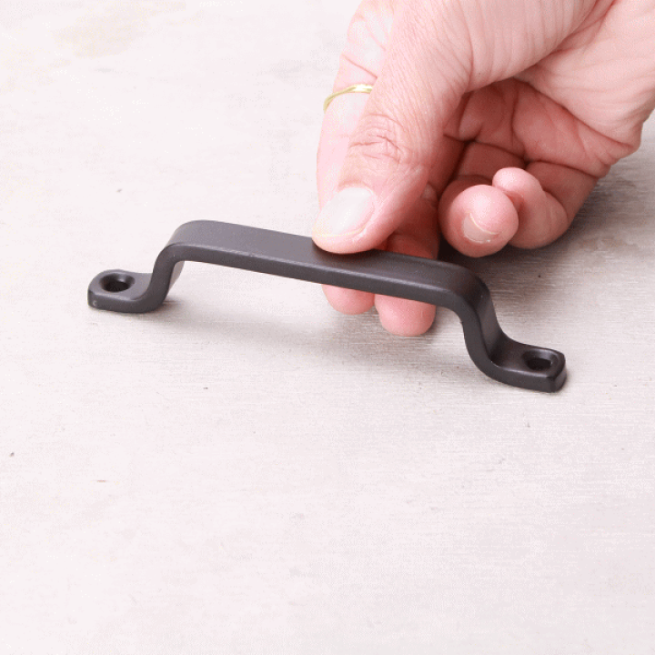 楽天市場】ハンドル つまみ 金具 アイアン フラット L ブラック