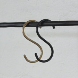 S字フック Sカン S金具 アイアン おしゃれ カバン 収納 L 黒 ゴールド 5432