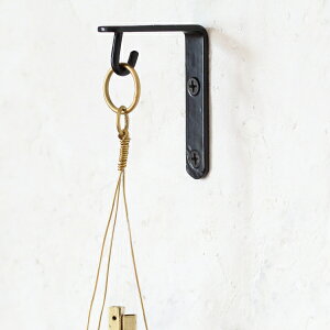 【クリックポスト:可】ブラケットフック L字フック アイアン 金具 壁 吊下げ 小物掛け 引っ掛け おしゃれ 黒