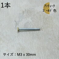 皿タッピンねじ (1本) 30mm ( スチール / アンティークゴールド ) 日本製