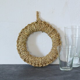 松野屋 鍋敷き なべしき 釜敷き わら おしゃれ オシャレ レトロ 手作り 壁掛け 中 日本製 6032