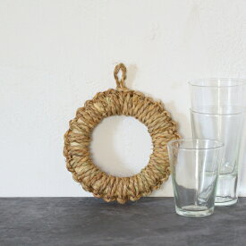 松野屋 鍋敷き なべしき 釜敷き わら おしゃれ オシャレ レトロ 手作り 壁掛け 小 日本製 6032