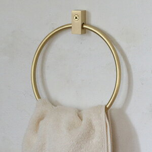 タオルハンガー タオルリング リングホルダー タオル掛け 壁掛け トイレ 洗面所 キッチン おしゃれ 真鍮 ゴールド