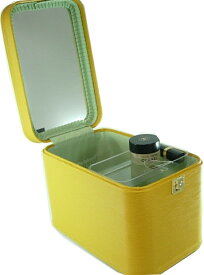 メイクボックス 水シボ33cmイエロー 化粧入れ　イエロー（黄色）は金運＆集中力アップすると言われています。