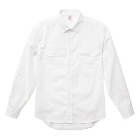 長袖 シャツ メンズ ワークシャツ メンズ T/Cツイル M サイズ オフホワイト