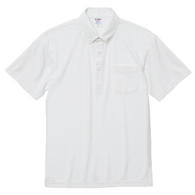 ポロシャツ 半袖 メンズ 鹿の子 ポケット付き ボタンダウンド ドライ 5XL サイズ ホワイト ビック 大きいサイズ