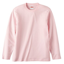 Tシャツ 長袖 メンズ ハイクオリティー 5.6oz L サイズ ベビーピンク