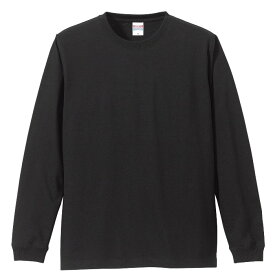 Tシャツ 長袖 メンズ ハイクオリティー リブ付 5.6oz XXL サイズ ブラック ビック 大きいサイズ