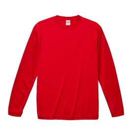 Tシャツ 長袖 メンズ ドライ シルキ−タッチ ノンブリード 4.7oz XXL サイズ レッド ビック 大きいサイズ