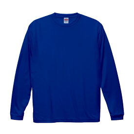 Tシャツ 長袖 メンズ ドライ シルキ−タッチ ノンブリード 4.7oz XXL サイズ コバルトブルー ビック 大きいサイズ
