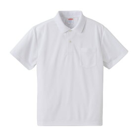 ポロシャツ 半袖 メンズ ポケット付き ドライ アスレチック 4.1oz XXL サイズ ホワイト ビック 大きいサイズ