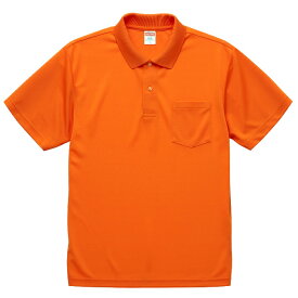 ポロシャツ 半袖 メンズ ポケット付き ドライ アスレチック 4.1oz XXL サイズ オレンジ ビック 大きいサイズ