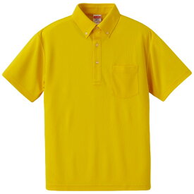 ポロシャツ 半袖 メンズ ポケット付き ボタンダウン ドライ 4.1oz ビックサイズ 大きいサイズ 無地 プレーン 選べる 最安挑戦