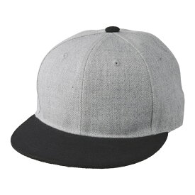 フラットバイザー スナップバック キャップ 帽子 CAP F サイズ ヘザーグレー/ブラック