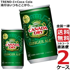 カナダドライジンジャーエール 160ml 缶 炭酸飲料 2ケース × 30本 合計 60本 送料無料 コカコーラ 社直送 最安挑戦