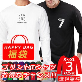 メンズ レディース 福袋 長袖 ロンt ロンT 2023 ロングtシャツ Tシャツ プリント アメカジ まとめ買い 3枚 セット 春服 秋服 冬服 新春 大きいサイズ S M L XL サイズ ブランド 7MILEOCEAN　セブンマイル オーシャン ストリート系 ロゴ 車 バイカー カジュアル スカル