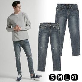 デニム ボトムス メンズ レディース スキニー パンツ ストレッチ 伸縮 ダメージデニム スリム S M L XL サイズ 送料無料