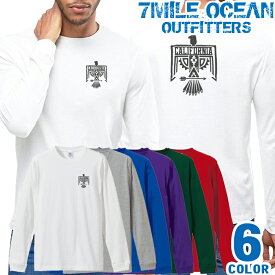 メンズ Tシャツ 長袖 ロングTシャツ ロンt バック 背面 プリント アメカジ 大きいサイズ 7MILE OCEAN オルティガ ネイティブ