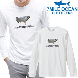 メンズ Tシャツ 長袖 ロングTシャツ ロンt プリント アメカジ 大きいサイズ 7MILE OCEAN アロワナ 熱帯魚