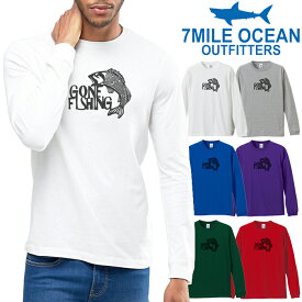 メンズ Tシャツ 長袖 ロングTシャツ ロンt プリント アメカジ 大きいサイズ 7MILE OCEAN 釣り フィッシング