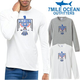 メンズ Tシャツ 長袖 ロングTシャツ ロンt プリント アメカジ 大きいサイズ 7MILE OCEAN チマヨ ネイティブ