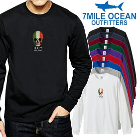 メンズ Tシャツ 長袖 ロングTシャツ ロンt プリント アメカジ 大きいサイズ 7MILE OCEAN スカル イタリア