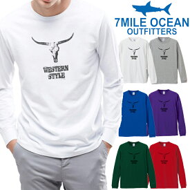 メンズ Tシャツ 長袖 ロングTシャツ ロンt プリント アメカジ 大きいサイズ 7MILE OCEAN ネイティブ