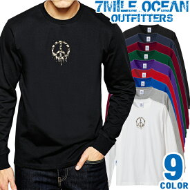 メンズ Tシャツ 長袖 ロングTシャツ ロンt プリント アメカジ 大きいサイズ 7MILE OCEAN ピース 平和