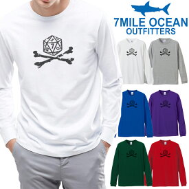 メンズ Tシャツ 長袖 ロングTシャツ ロンt プリント アメカジ 大きいサイズ 7MILE OCEAN スカル