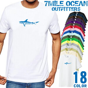 メール便送料無料ビッグサイズ7MILEOCEANメンズ半袖Tシャツ正規シャークサメジョーズプリントロゴ人気アウトドアアメカジホワイトグレー通販価格