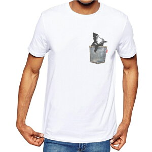 メール便送料無料ビッグサイズ7MILEOCEANメンズ半袖Tシャツ正規おもしろ胸ポケットシャークサメ鮫ジョーズアウトドアアメカジだまし絵ホワイトグレーブラックピンクパープル通販価格