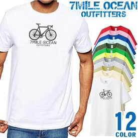 メンズ Tシャツ 半袖 プリント アメカジ 大きいサイズ 7MILE OCEAN 自転車 ロードバイク