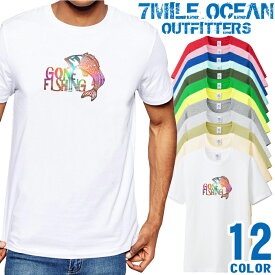 メンズ Tシャツ 半袖 プリント アメカジ 大きいサイズ 7MILE OCEAN フィッシング