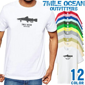 メンズ Tシャツ 半袖 プリント アメカジ 大きいサイズ 7MILE OCEAN ナマズ 熱帯魚